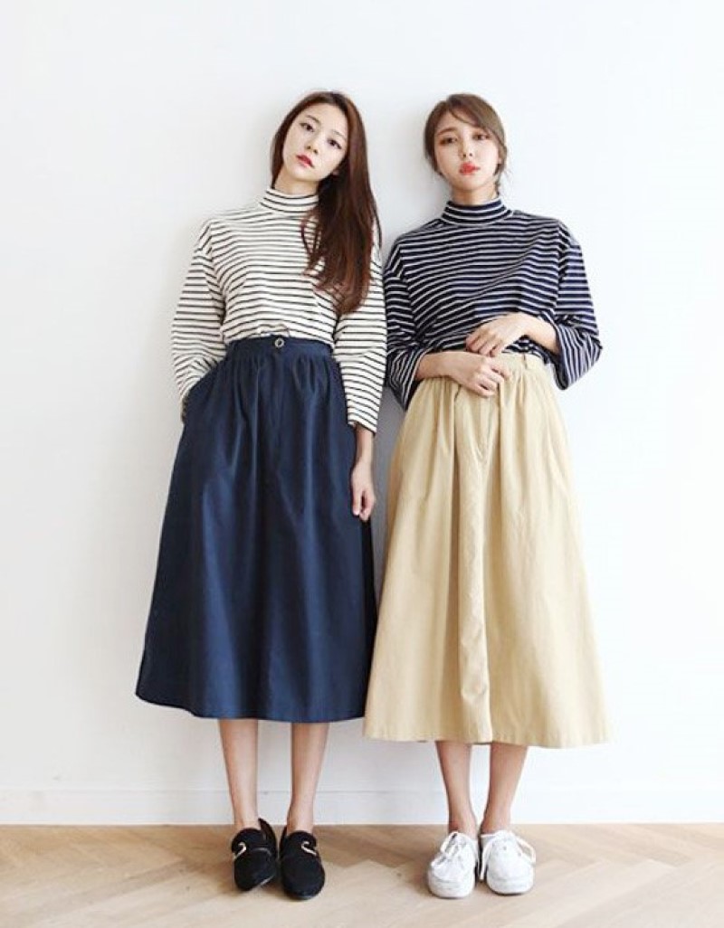 Bộ sưu tập 20 kiểu chân váy midi phong cách Hàn đẹp nhất 2015